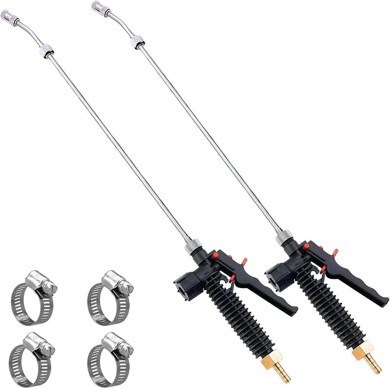 VanPet 29 Inches Sprayer Wand,Adjustable Universal Sprayer Wand with 3/8" Brass Barb, Stainless Steel Replacement Sprayer Wand with Shut off Valve (2Pcs 3/8" Barb Sprayer Wand) - Image 1